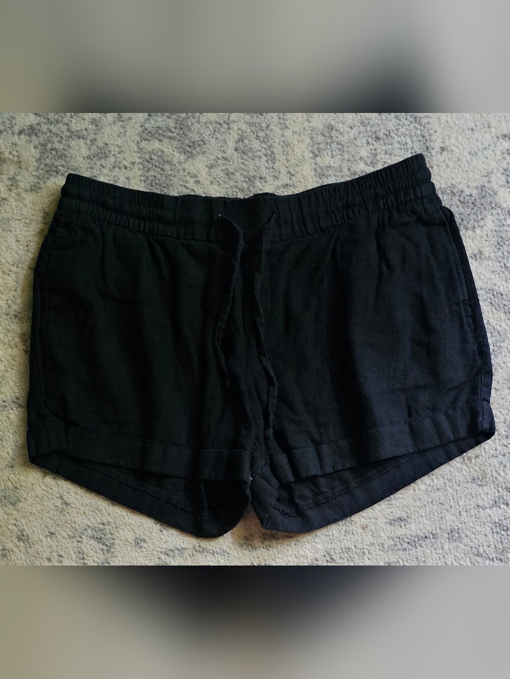 Old Navy Black Linen Blend Shorts Medium